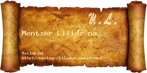 Mentzer Liliána névjegykártya